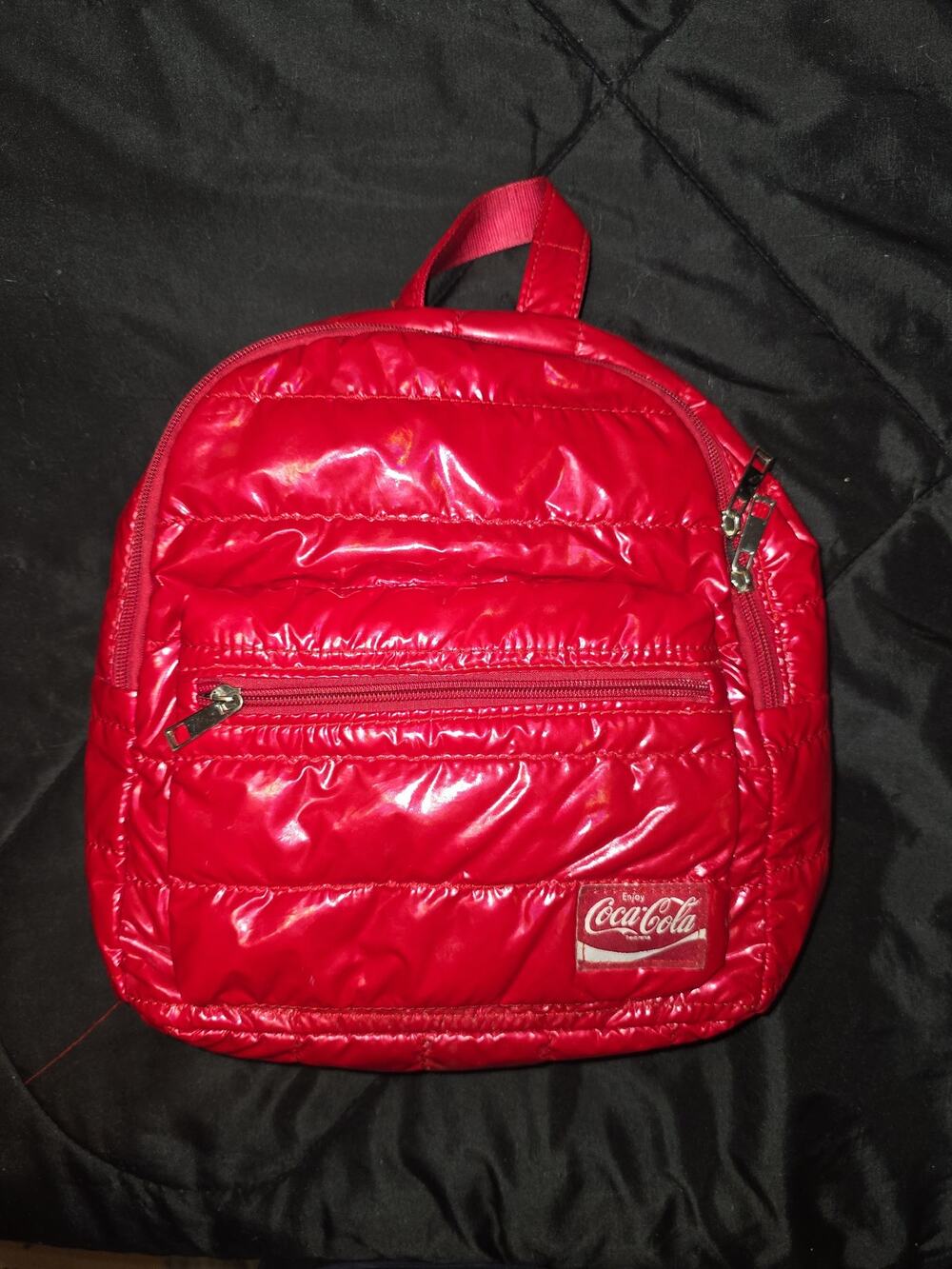 Coca cola officially licensed red puffer mini backpack bookbag bag tote purse!